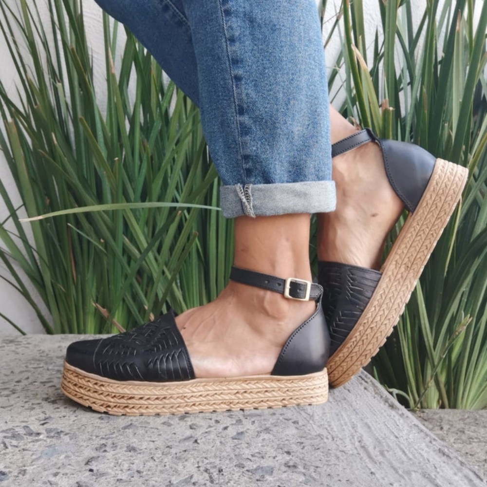 SOLD Black Woven Espadrille Women's Sandals